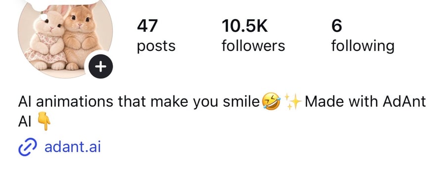 The Instagram profile after one month: 47 posts and 10.5K followers