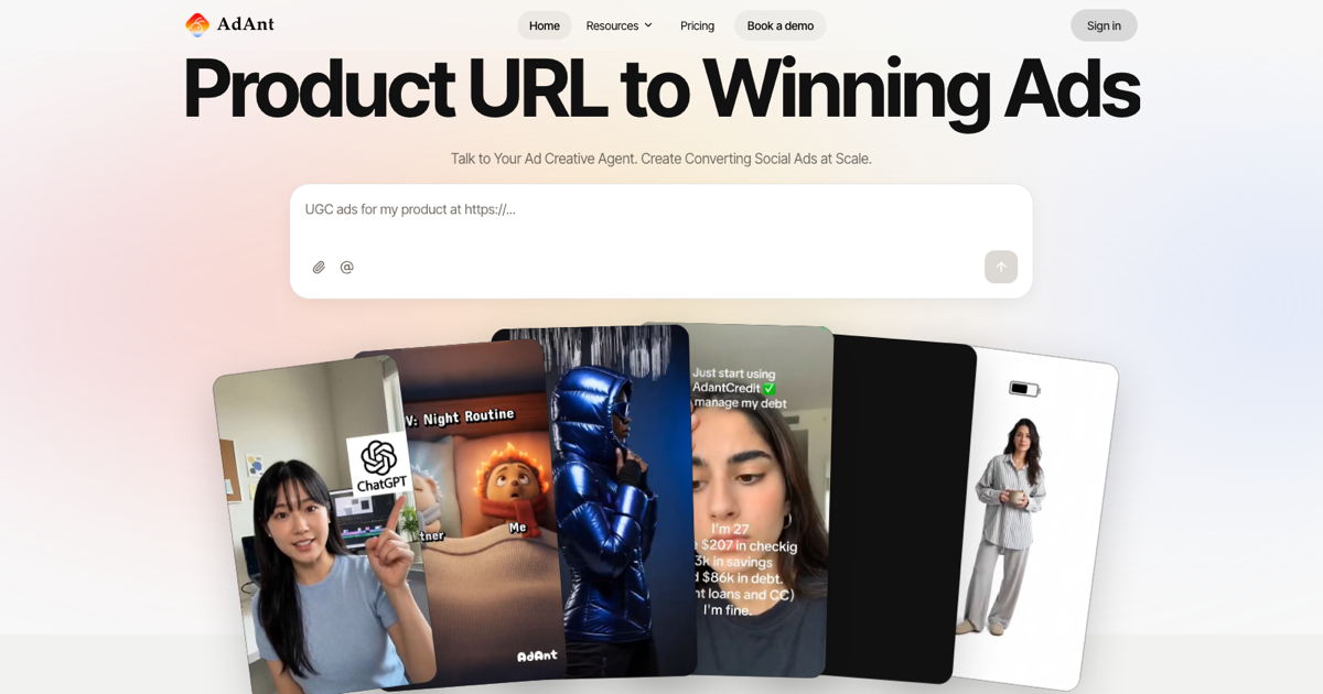 AI Video Ad Generator for Winning Social Ads (Website)